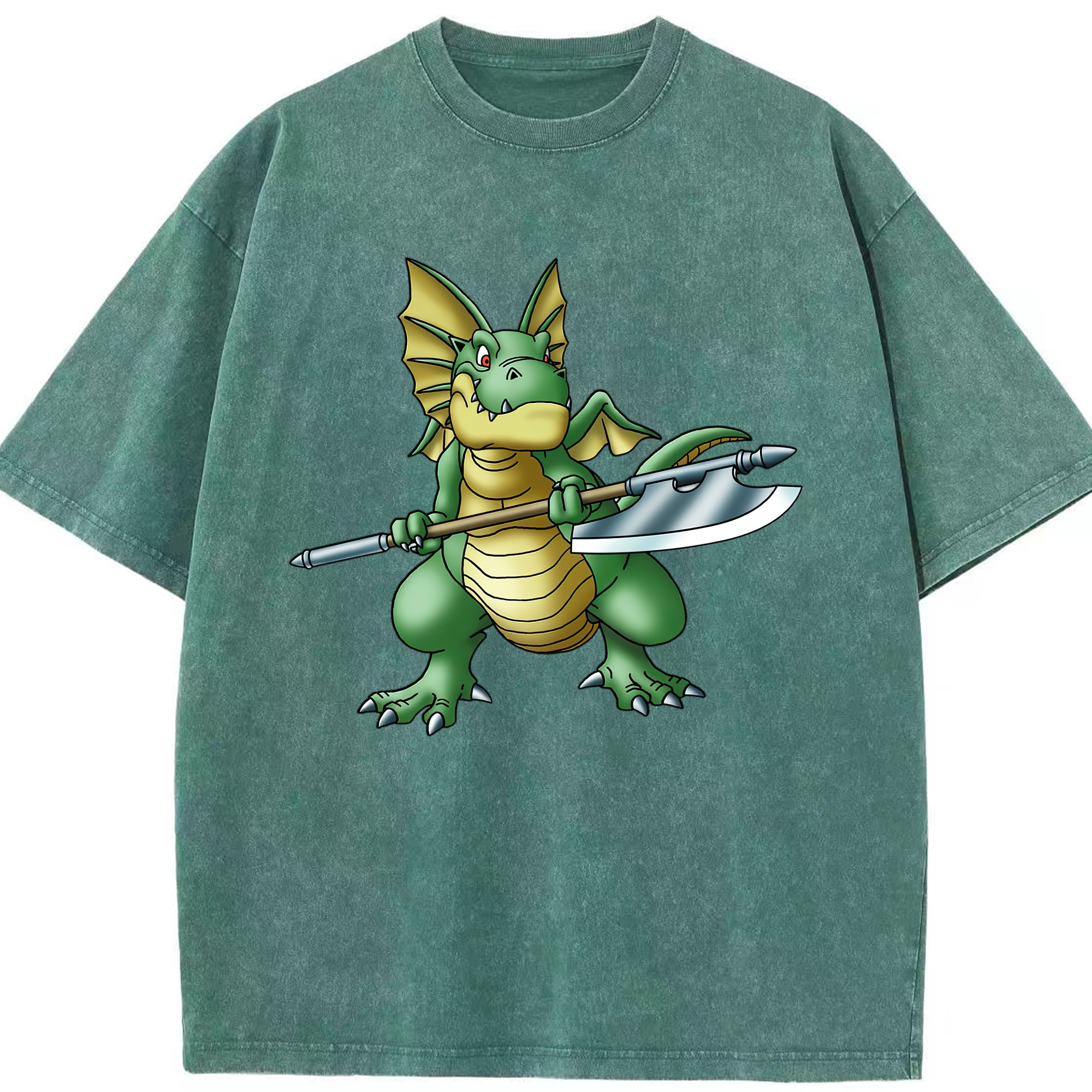（画像用） ドラゴンクエスト Doragon Kuesuto Dragon Quest 綿100% ヴィンテージ風 半袖Tシャツ（フロントプリント）